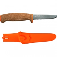 Нож с фиксированным лезвием Morakniv Floating Serrated Knife, сталь Sandvik 12C27, рукоять пробковая купить в Череповце