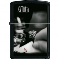 Зажигалка ZIPPO All In, латунь с покрытием Black Matte, чёрная, матовая, 36x12x56 мм купить в Череповце