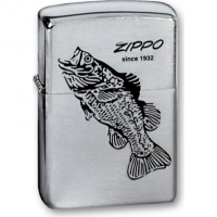 Зажигалка ZIPPO Black Bass Brushed Chrome, латунь с никеле-хром. покрыт., серебр., матов., 36х56х12мм купить в Череповце