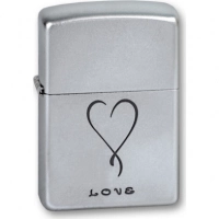 Зажигалка ZIPPO Love Satin Chrome, латунь с никеле-хромовым покрыт., серебр., матовая, 36х56х12 мм купить в Череповце