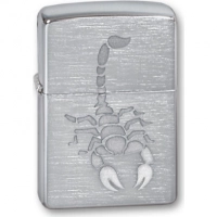 Зажигалка ZIPPO Scorpion Brushed Chrome, латунь с никеле-хром.покрыт., серебр., матов., 36х56х12 мм купить в Череповце